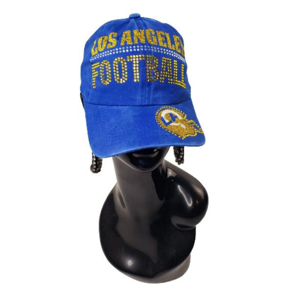 Los Angeles Football V Neck Tee with Crystals & Shiny Lettering. - Picture 10 of 10